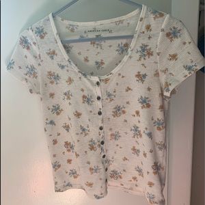American Eagle Cropped Babydoll Tee